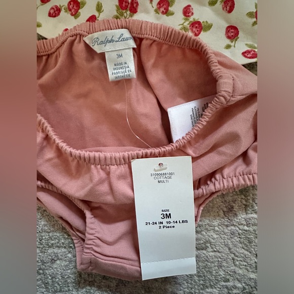Ralph Lauren Baby Girls Strawberry Jersey Dress & Bloomer 3M - Picture 4 of 4